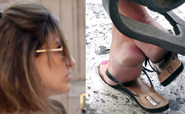 13076 – Rough soles in thong sandals – Video update