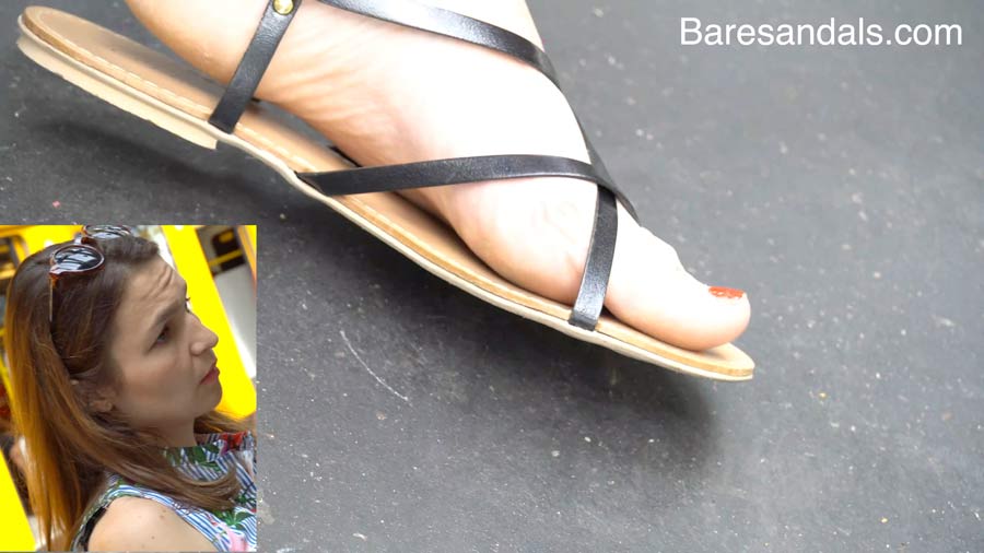 13093 – Woman with flat strappy sandals – video update