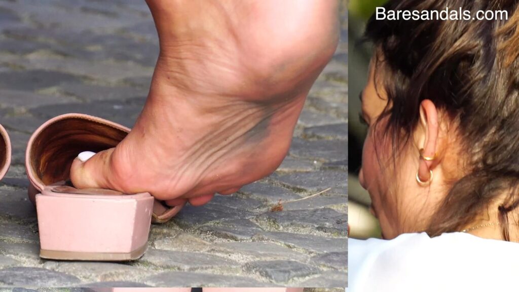 13214 – Amazing feet and soles coming out of a woman’s pink sandals – Candid Feet Video update