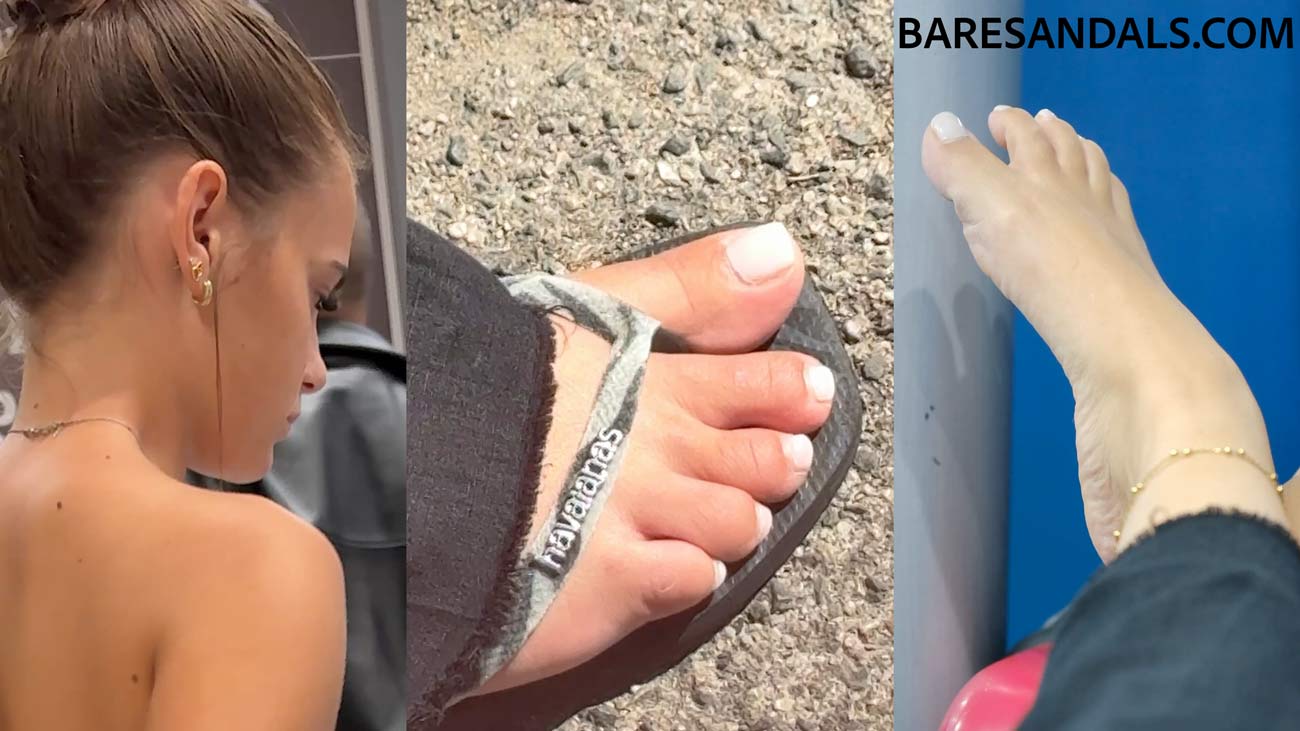 29120 – Italian girl removes her flip flops on the ferry and shows her toes and soles.